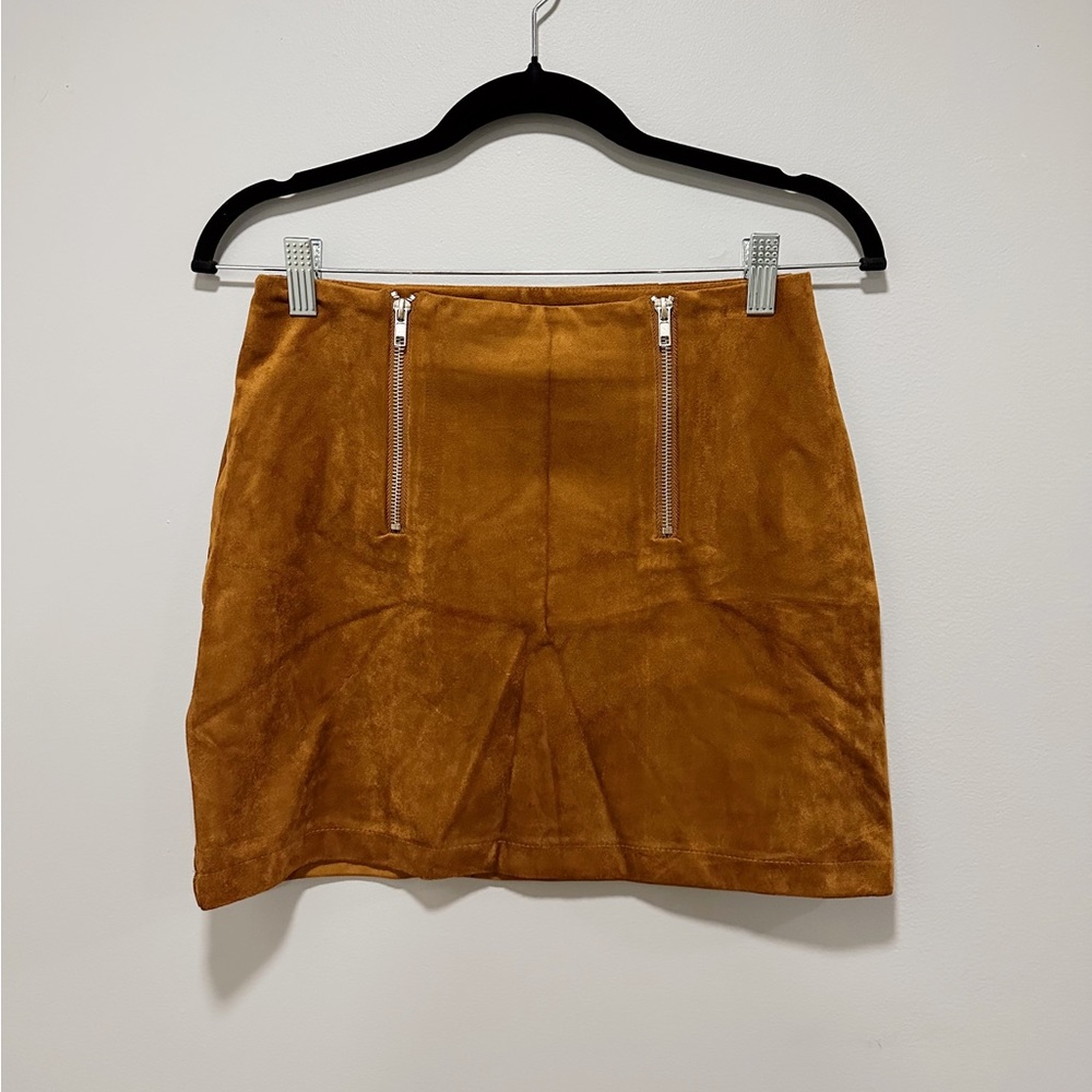Brown Suede Mini Skirt